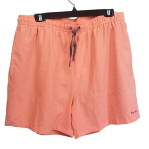 Huk Swim Shorts Pursuit Volley Neon Orange Swimwear Mesh Lined Pockets Size XL